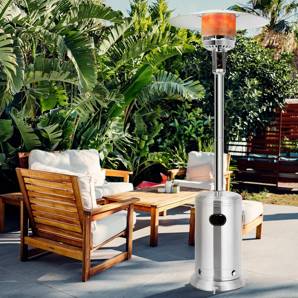Patio Heater Outdoor, 50000 BTU Gas Patio Heater with Trip-over Protection & CSA Certified, Stainless Steel Outdoor