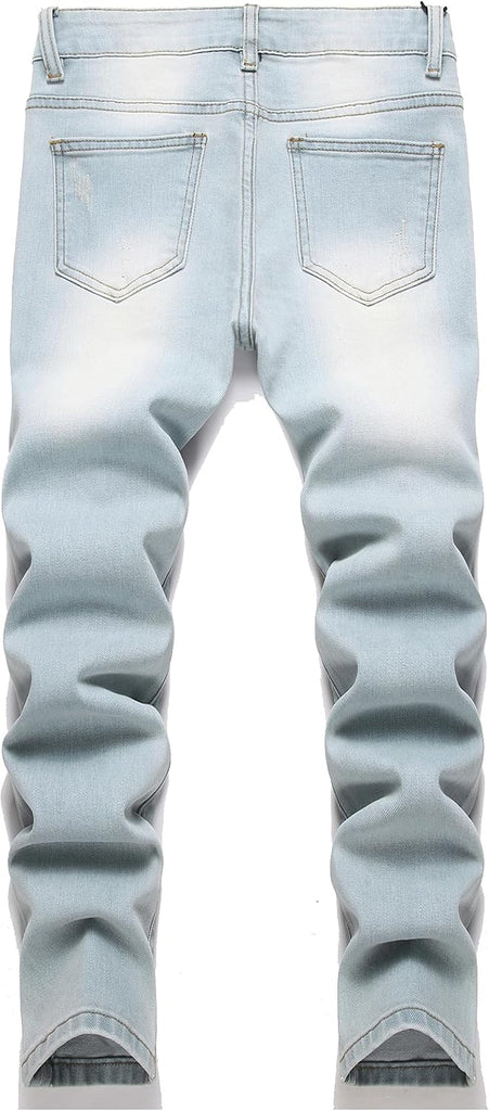 Boys' Skinny Fit Stretch Denim Jeans Pocket Style Washed Fashion Basic Denim Jeans Pants