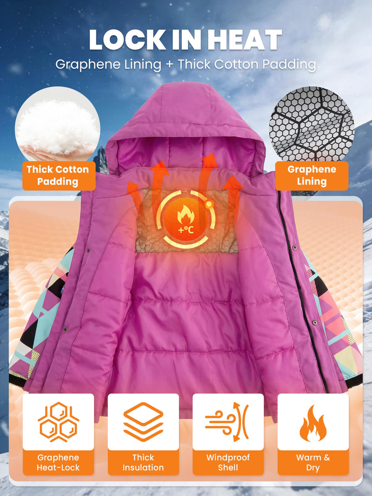 Piece Kids Snowsuit, Waterproof Ski Jacket & Bib Pants