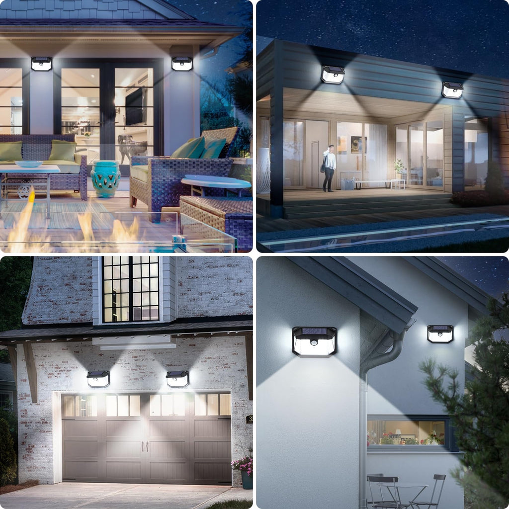 Solar Outdoor Lights, 8-Pack Super Bright 178 LEDs Motion Sensor Wall Light with 270° Wide Angle & 3 Modes