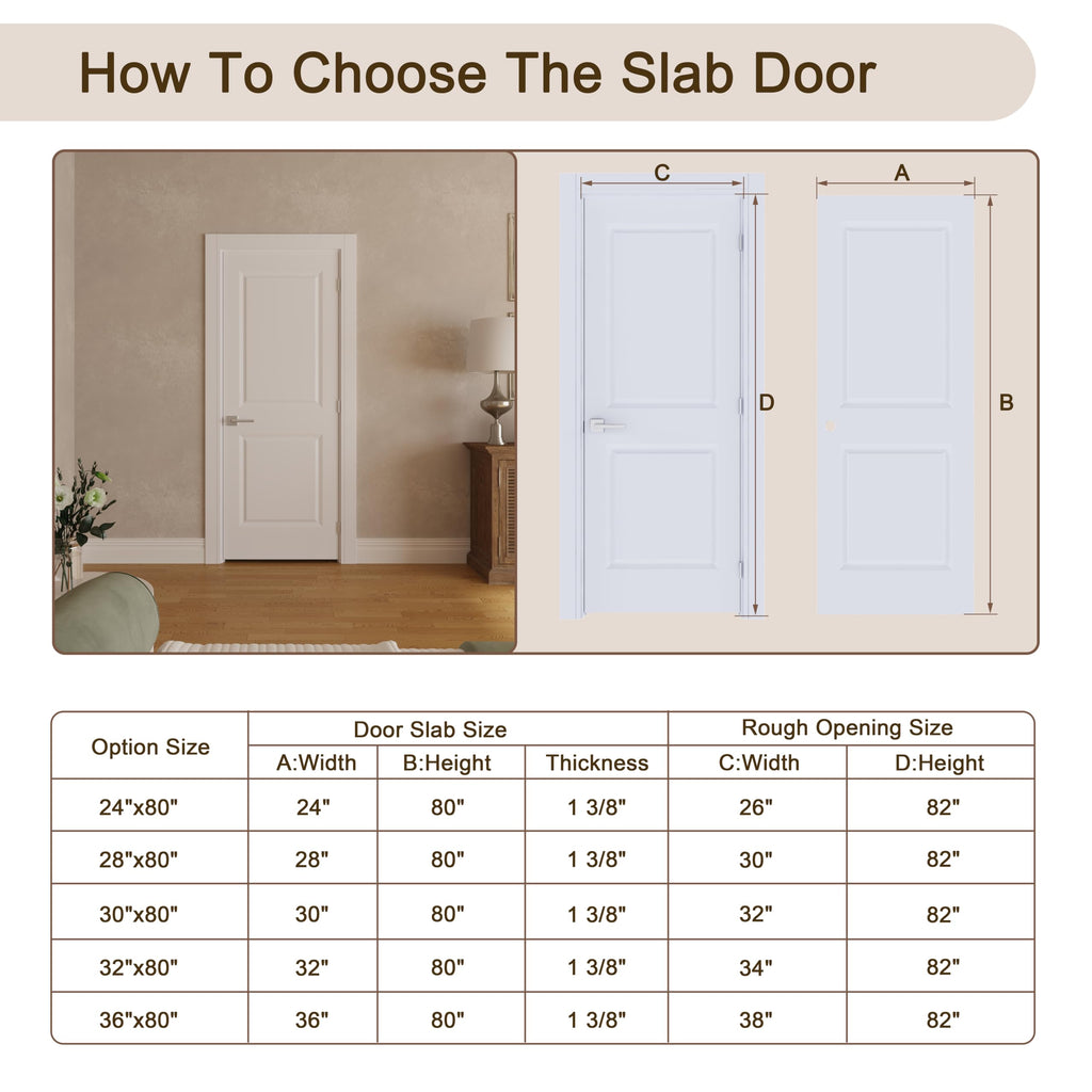 30"x80" Left-Hand Prehung Interior Door with Jamb Kit, White Primed