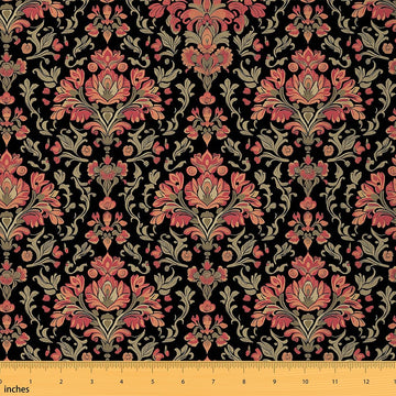 Groovy Flower Floral Fabric by The Yard Damask Paisley DIY