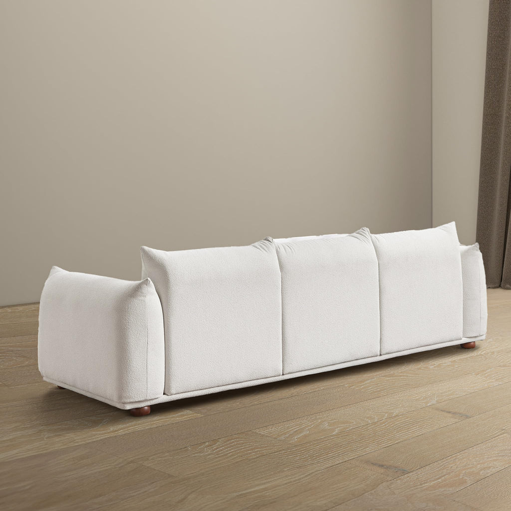 Sofa Couch, 100", 3 Seater, Solid Wood Frame, Boucle, Minimalist, Cream