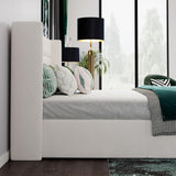Queen Lift Up Storage Bed/Velvet Upholstered/Modern Wingback Headboard/Upholstered Platform Bed Frame/Hydraulic