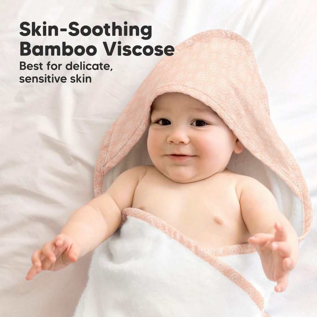 Hooded Baby Towel for Newborn, Baby Bath Towels (Crystal, 35x35)