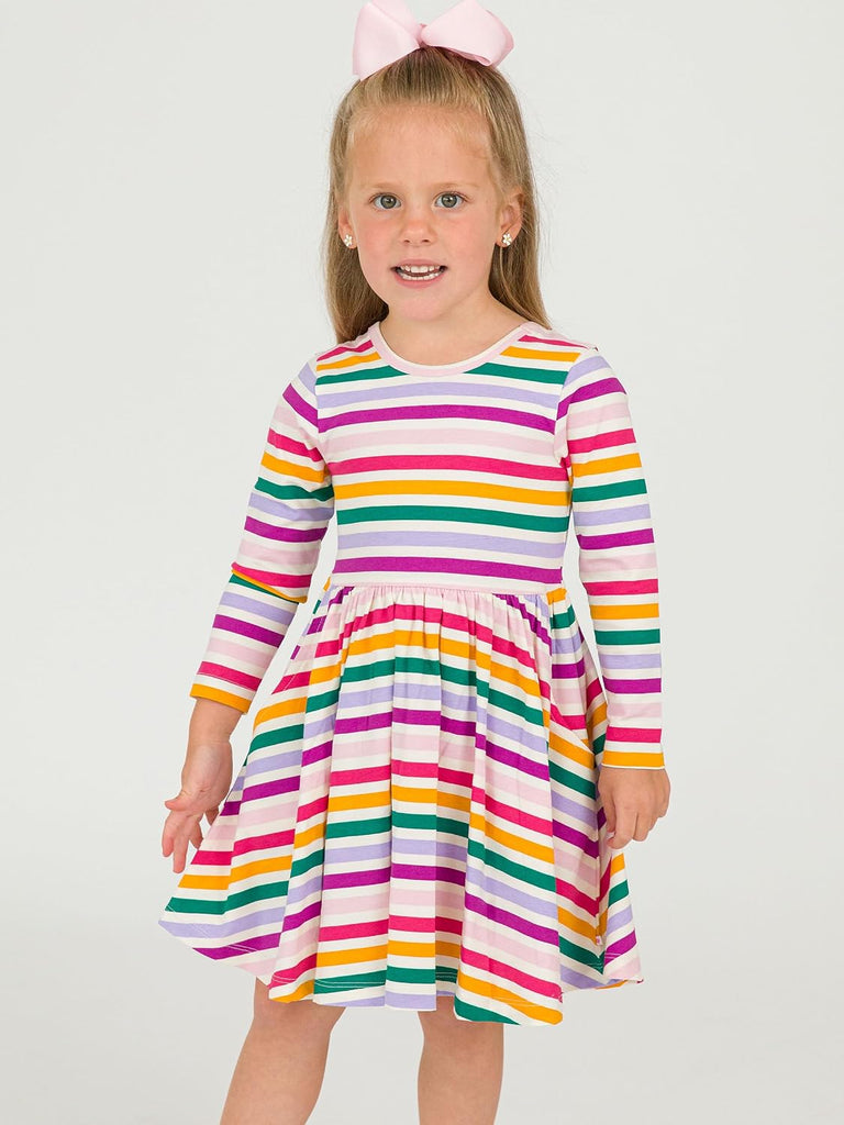 Baby/Toddler Girls Long Sleeve Twirl Dress - Dress with Pockets