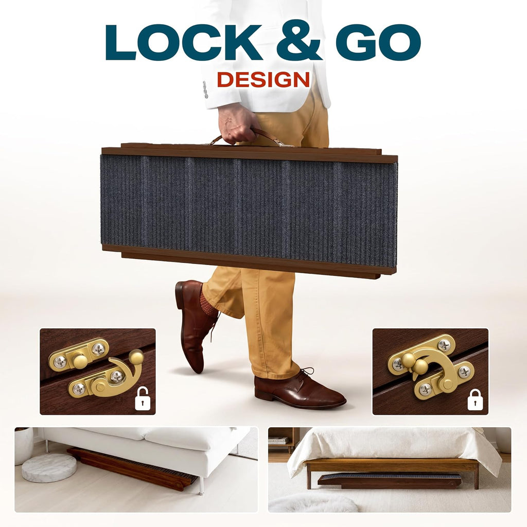 Adjustable Dog Ramp for Bed - Wooden Dog Ramp for Couch