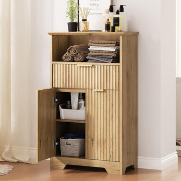 Fluted Buffet Cabinet with Storage, Modern Coffee Bar Cabinet