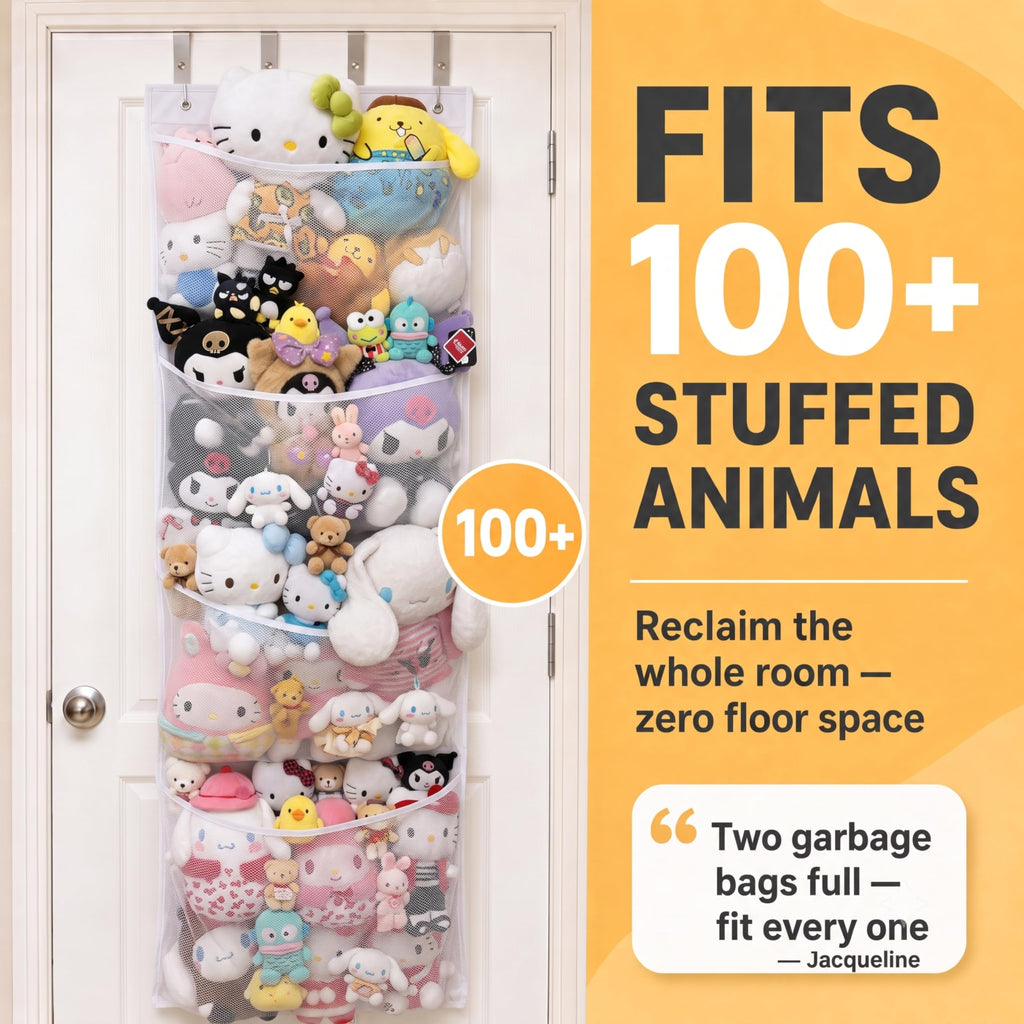 The Original Stuffed Animal Storage (Patented) - Over Door Organizer for Stuffies, Baby Ideas Holder, Toy Plush
