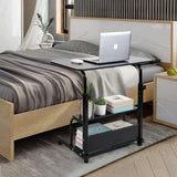 Adjustable Height Mobile Computer Desk for Small Space Rolling Writing with Wheels Corner Home Office Study Portable