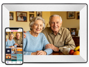 Frameo 10.1inch Digital Picture Frame WiFi Smart Digital Photo Frame 1280 * 800 IPS HD Touch Screen, 16GB Memory