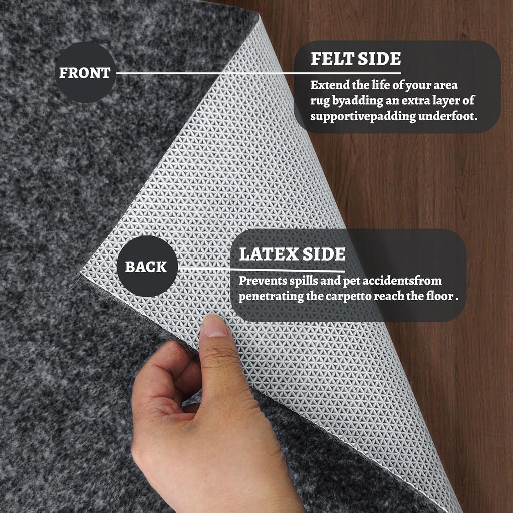100% Waterproof Rug pad, 5x7 ft Area Rug Non-Slip Rug Pads, Carpet Pads for All Floors and finishes, Felt pad - Set of 35