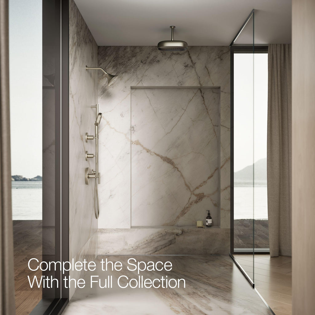 22169-BN Forté Three-Function Showerhead, 2.5 GPM, Full Coverage, Pulsating Massage, Silk Spray, Corrosion