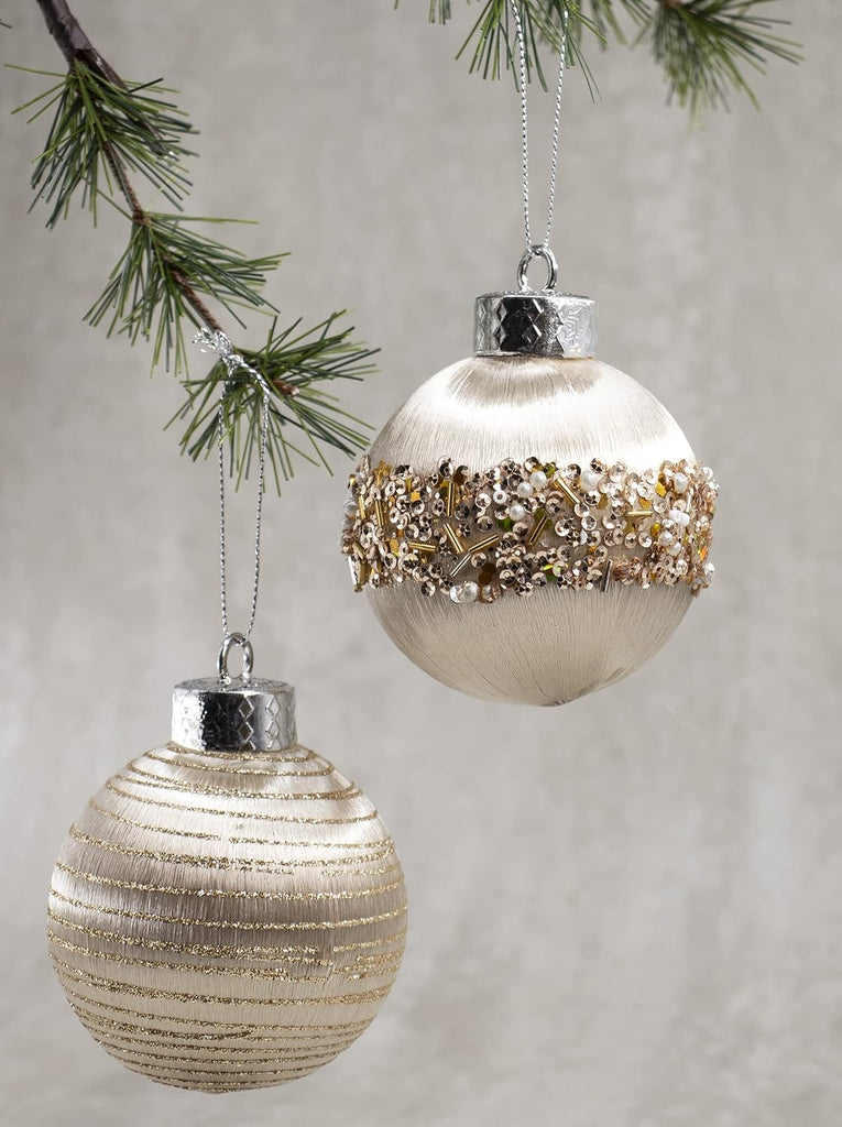 Satin Christmas Balls Ornaments, Silk Christmas Hanging Ball Decorations, 12Pcs 3.15" Luxury Vintage Christmas Tree