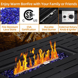 Fire Pit Propane Gas FirePit Table 43" Outdoor Fire Pit Rectangular Tabletop with Lid, Rain Cover, for Outside Garden Backyard Deck Patio - Image 7