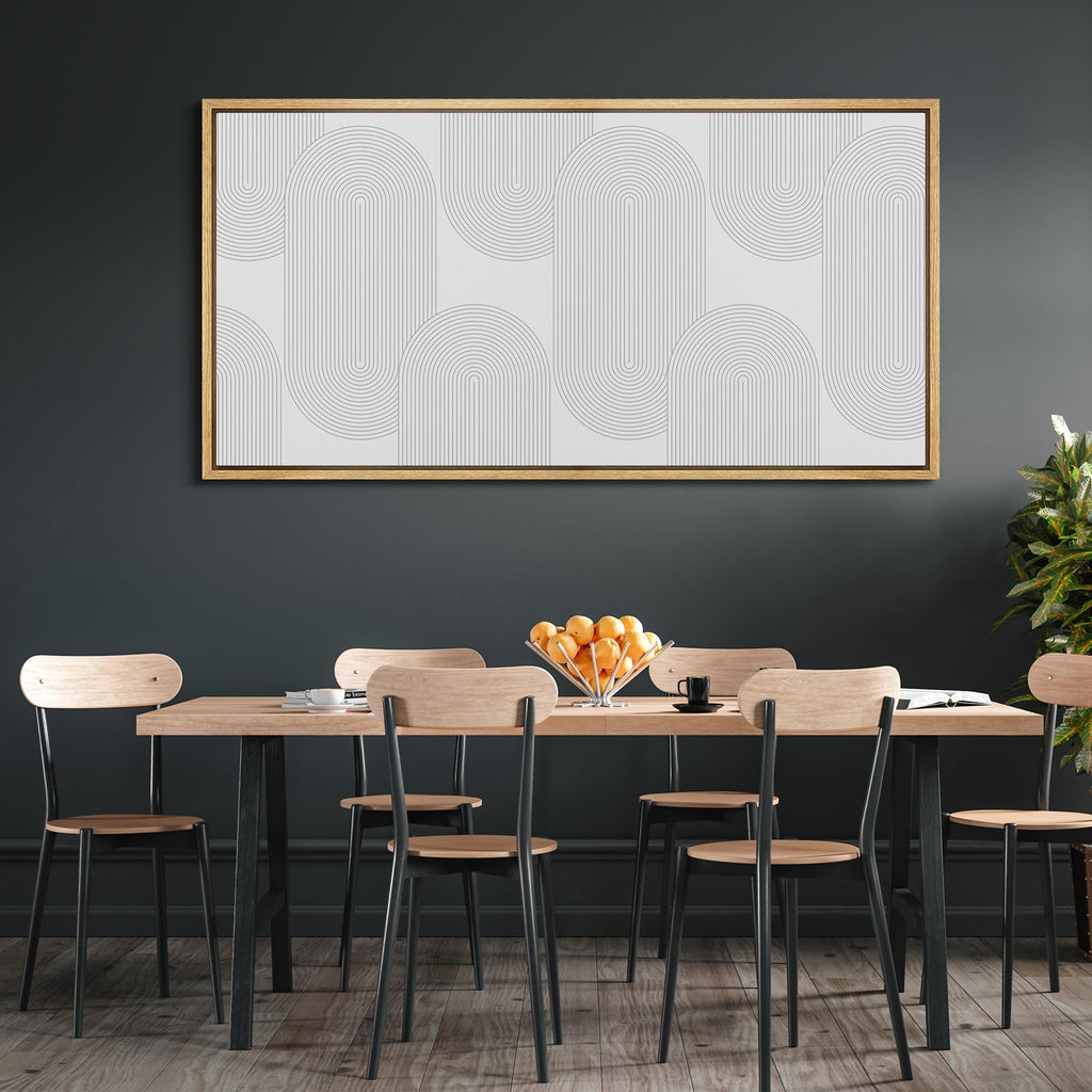 Extra Large Framed Canvas Print Wall Art Abstract Monochrome Minimalist Geometric Patterns Antique Retro Ready to