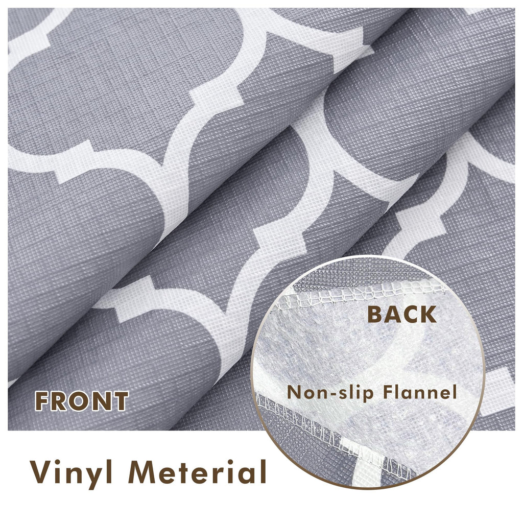 Vinyl Tablecloth with Flannel Backing 2 Pcs 60x84 in Moroccan Grey