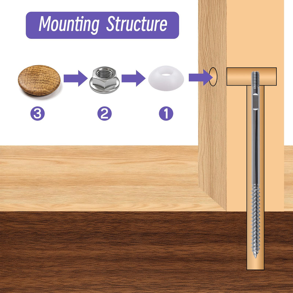4-Pack Newel Post Mounting Kit, Anchors Post to Wood & Concrete