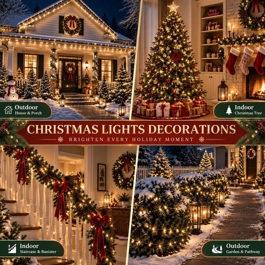 Connectable 2-Pack 164Ft 400LED Christmas String Lights, Warm White