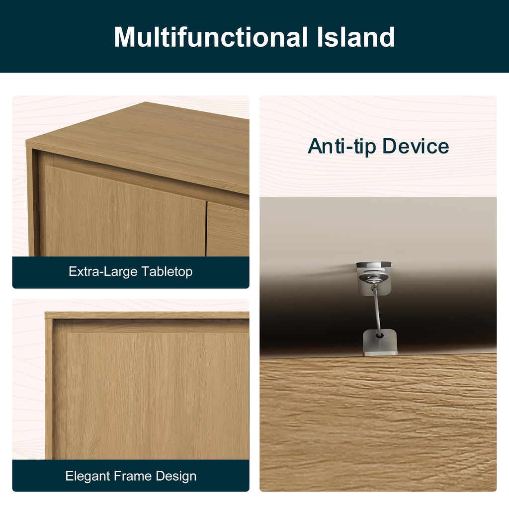Buffet Cabinet with Storage, Modern Wood Sideboard Credenza with 2 Doors and 3 Drawers, Coffee Bar Cabinet with