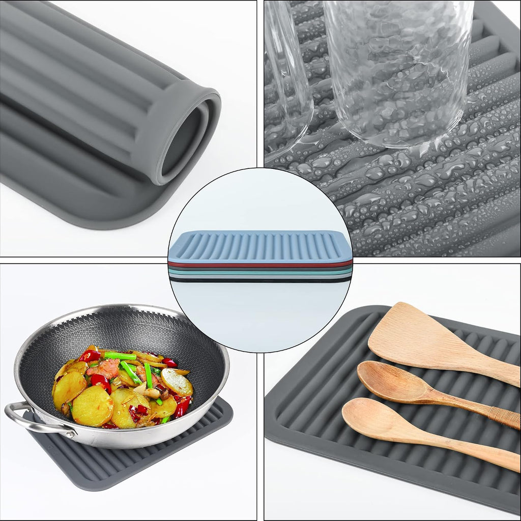 Silicone Trivets for Hot Dishes, Pots & Pans, Hot Pads, Trivets for Quartz Countertops, Hot Pads Silicone Mats