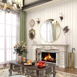 24 Inch Round Mirror, Metal Frame Circle Mirror, Wall Mounted , Vanity, Living Room, Gold