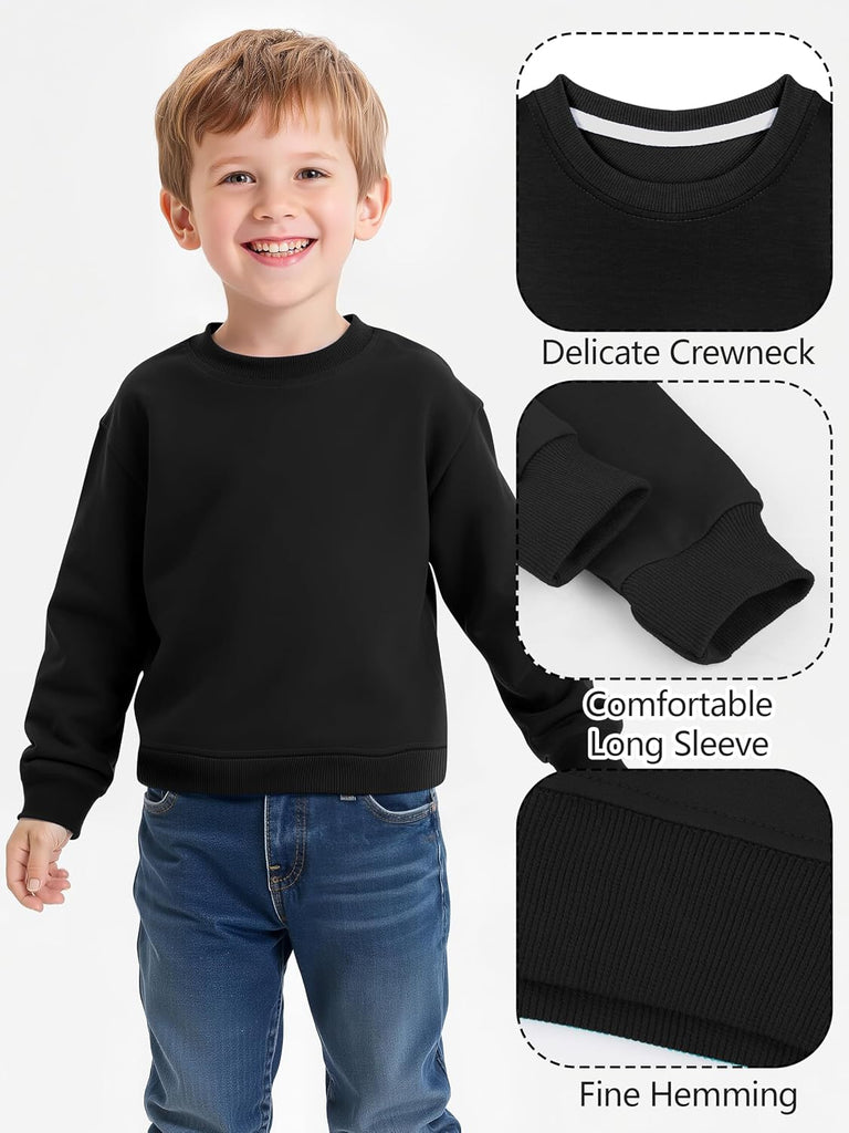3 Pack Baby and Toddler Boys Crewneck Sweatshirts for Kids 6M