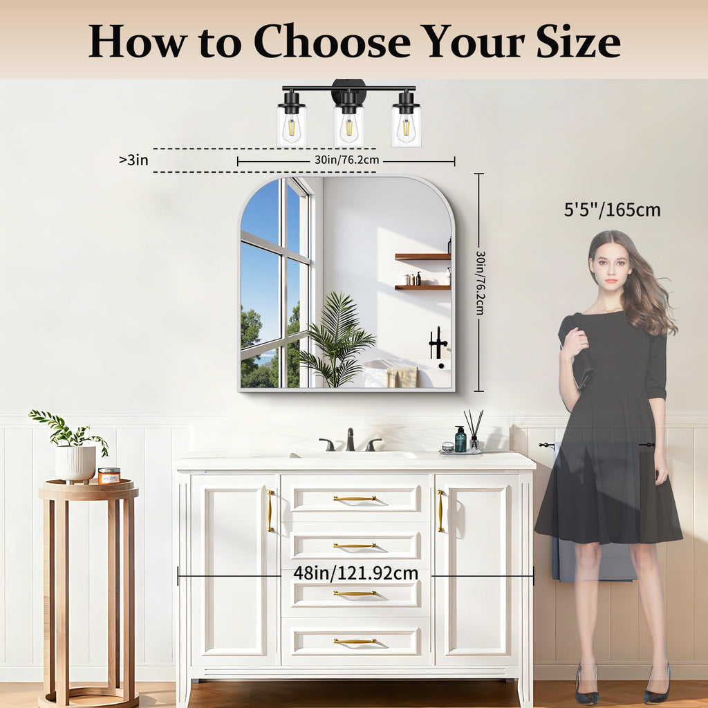 Bathroom Mirror, 30x30 inch Silver Square Wall Mounted Mirror with Thin Frame, Bathroom Vanity Mirrors for Over Sink