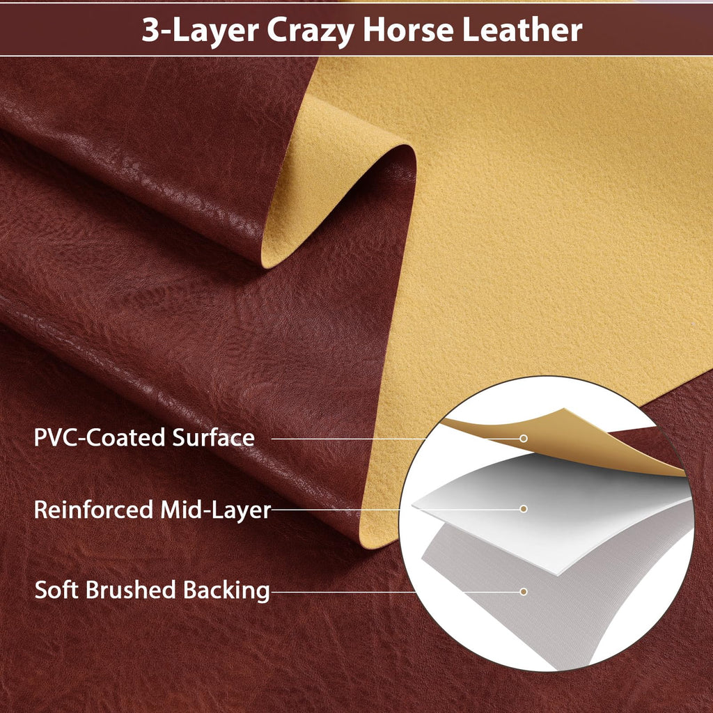 Faux Leather 1.0mm Upholstery Fabric by the Yard 15 Yard Red