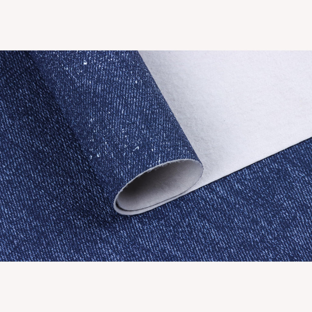 Jeans Fabric Texture Faux Leahter Sheets Solid Leather Fabric Sheets 12" x 53" (30cm x 135cm) Inch Large Size for Pad