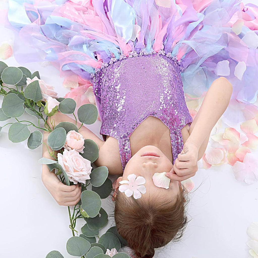 Tutu Dress for Girls Sparkly Sequin Tulle Princess Birthday Party Dress for Toddler Girls Prom Sneaker Ball Gown