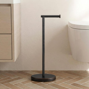 Oil Rubbed Bronze Toilet Paper Holder Stand with Heavy Base