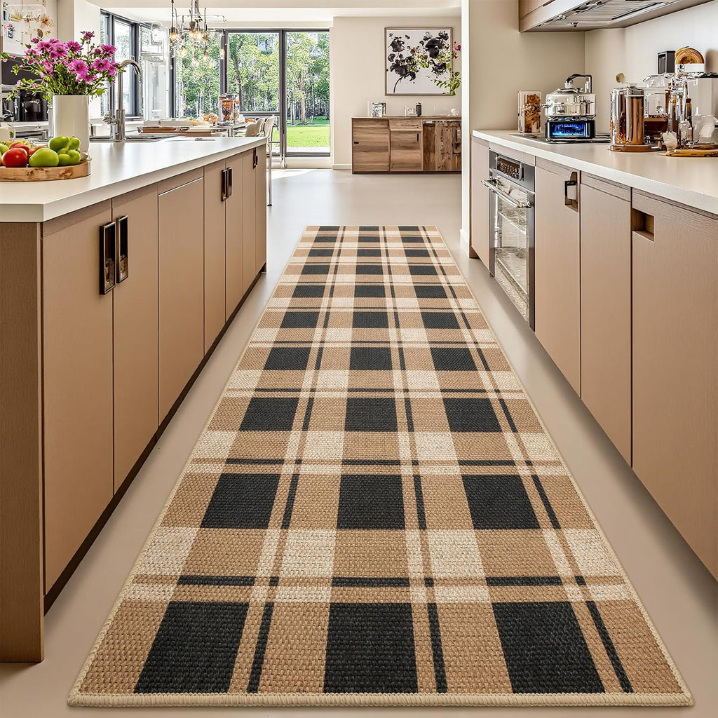 2x8 Checkered Jute Runner Rug Indoor Floor Area Carpet