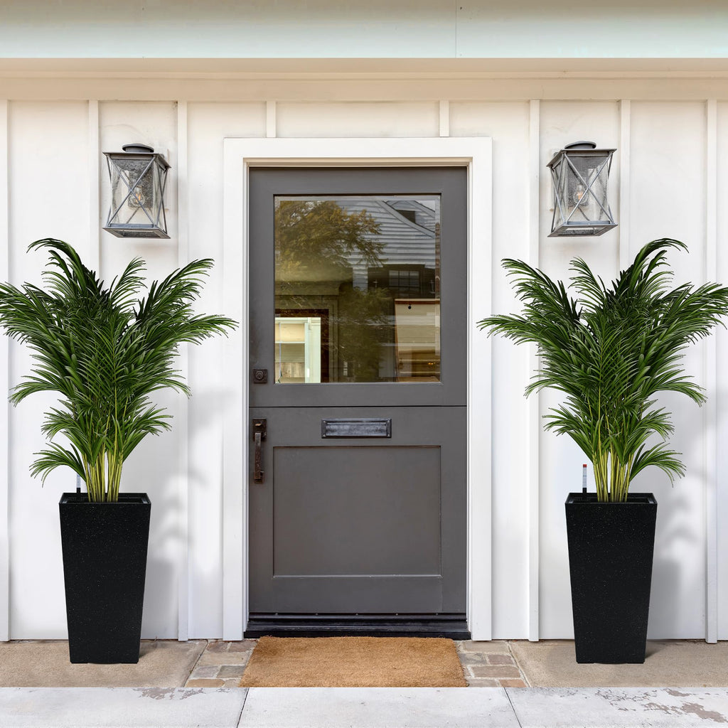 16" Tall Planters Set of 4, Outdoor&Indoor Planter Pots, Black