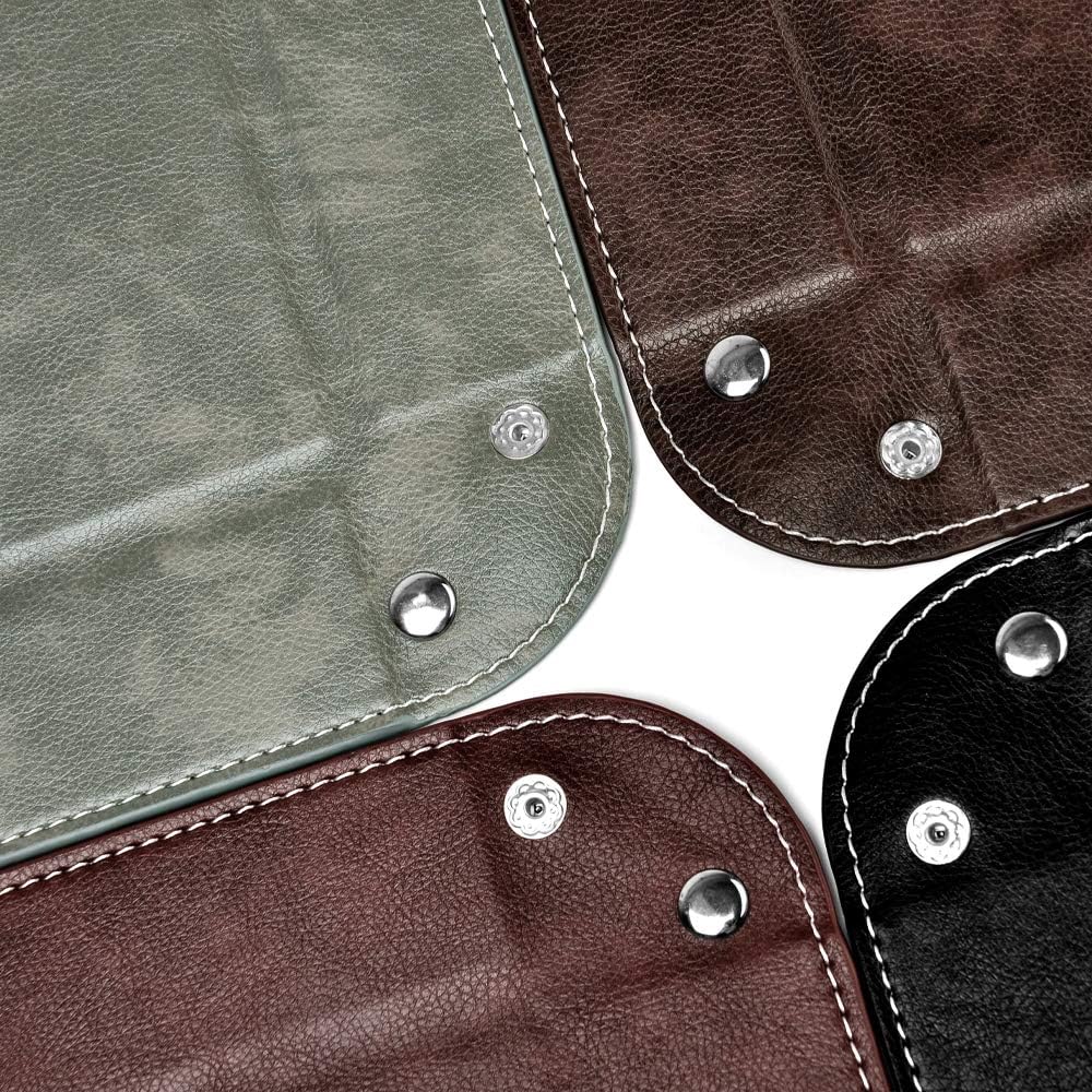 Premium Leather Valet Tray for Men Jewelry Organizer, Desktop Storage,Key Wallets Cell Phones Catchall Tray
