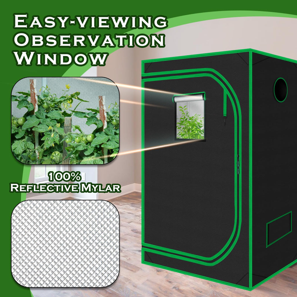 Grow Tent for Plants 48"x48"x78" Mylar Hydroponic Growing Tents