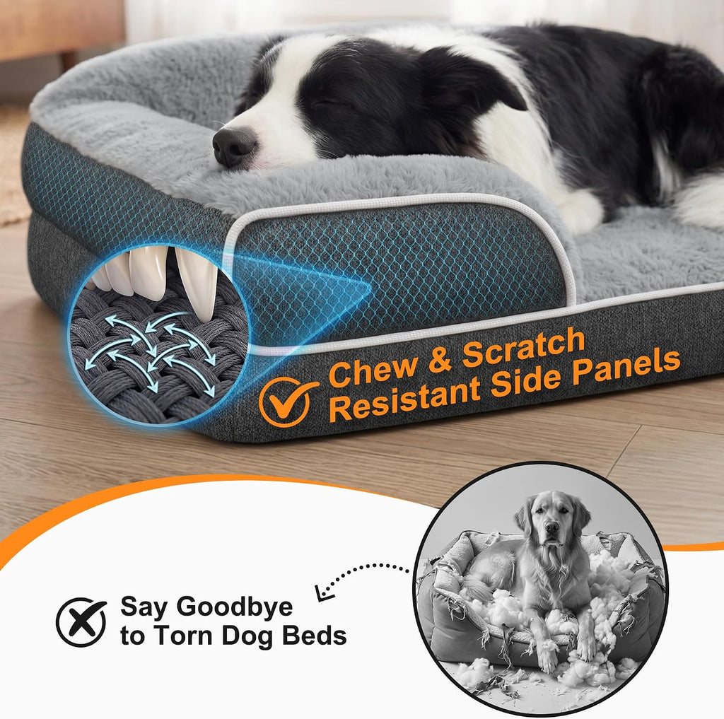 Orthopedic Dog Bed for Large Dogs, Washable Pet Couch Bed