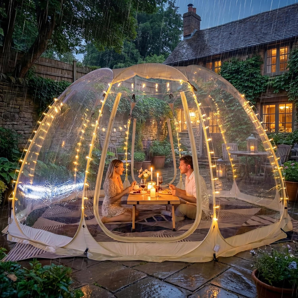Pop Up Bubble Tent,15 x 15 ft Outdoor Greenhouse Clear Camping Shelters,8-12 Persons Igloo Tent,PVC 540°Degree Fully