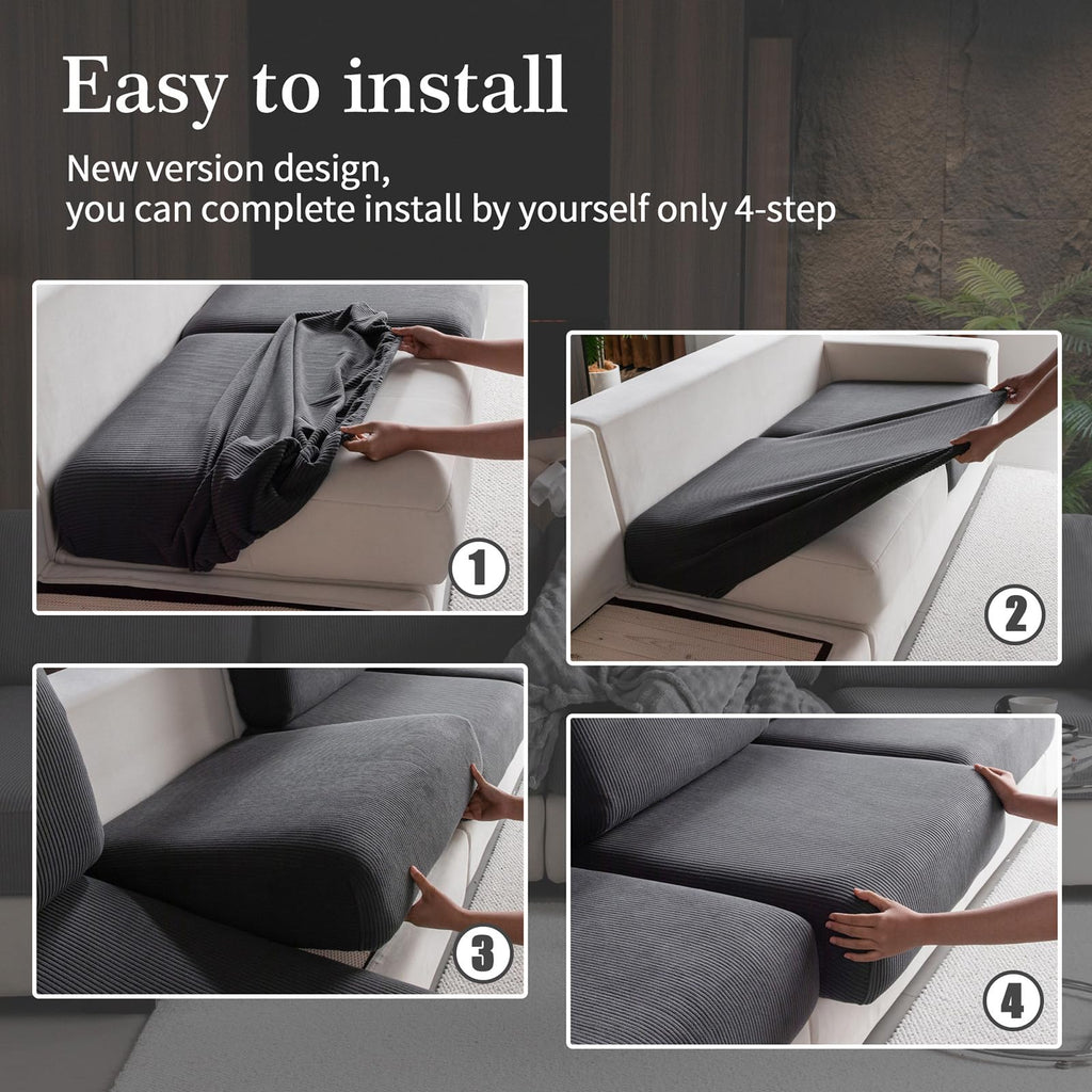 Sectional Couch Cushion Covers for Sofa (3PCS Small)