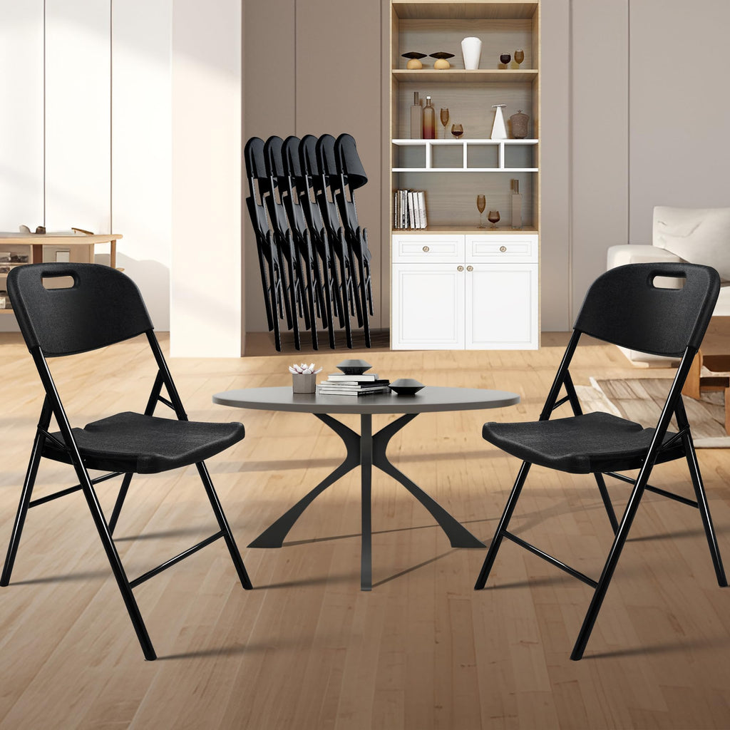 6 Pack Folding Chair, 600 lb Weight Capacity, Indoor/Outdoor Heavy Duty Foldable Chairs for Restaurants, Kitchens
