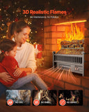 20 Inch Electric Fireplace Log Heater Insert with Remote Control, Adjustable Flame Brightness, Thermostat, Timer, Overheat Protection