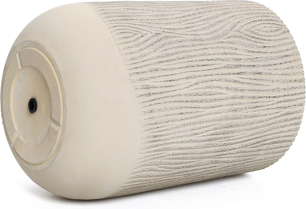 LuxenHome Blended Tan 27" Tall Plant Pot, Large Garden Pot for Plants | With Drainage Hole and Plug, Textured Finish