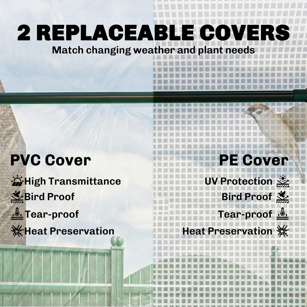 6' x 3' x 3' Portable Greenhouse with 2 PE/Plastic Covers Clear