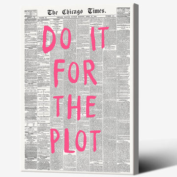 Retro Black And White Chicago Newspaper Poster Pink Trendy Preppy Apartment Motivational Affirmation Do It For The