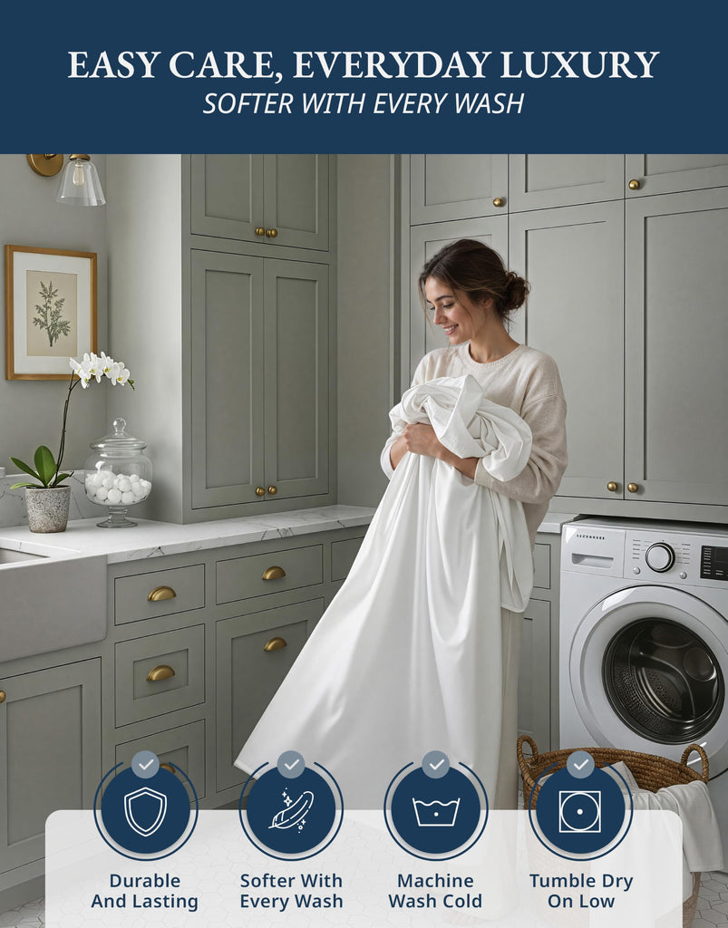Sheets 100% Egyptian Cotton Sateen - White