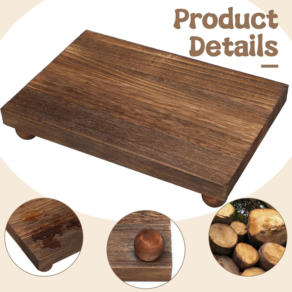 Wood Pedestal Stand Kitchen Soap Tray Farmhouse Wooden Riser Stand Bathroom Counter Table Decor Plant Vases