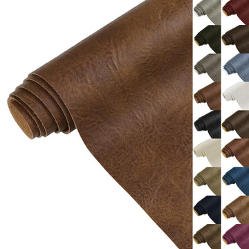 Faux Leather 1.0mm Upholstery Fabric by the Yard 15 Yard Yellow Brown