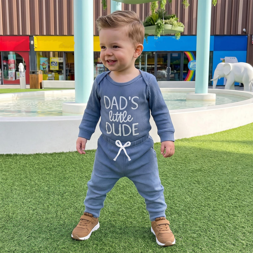Baby Boy Clothes Little Brother Ribbed Long Sleeve Romper Pants Set