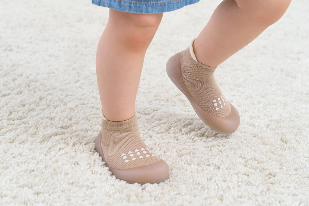 Baby Walking Sock Shoes Toddler Infant Slippers Brown