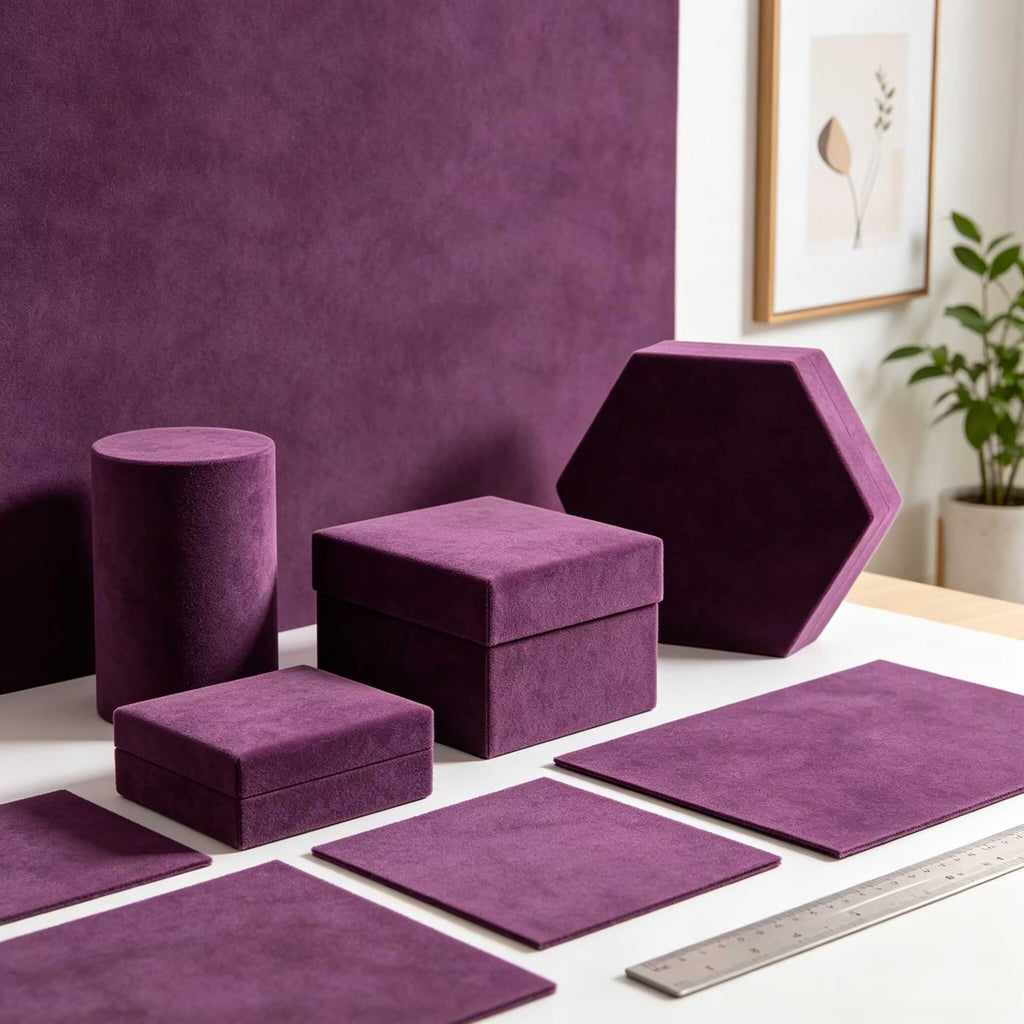 Dark Purple Large Size Self Adhesive Soft Velvet Drawer Liner DIY Fabric Felt Liner for Drawers Jewelry Box Felt